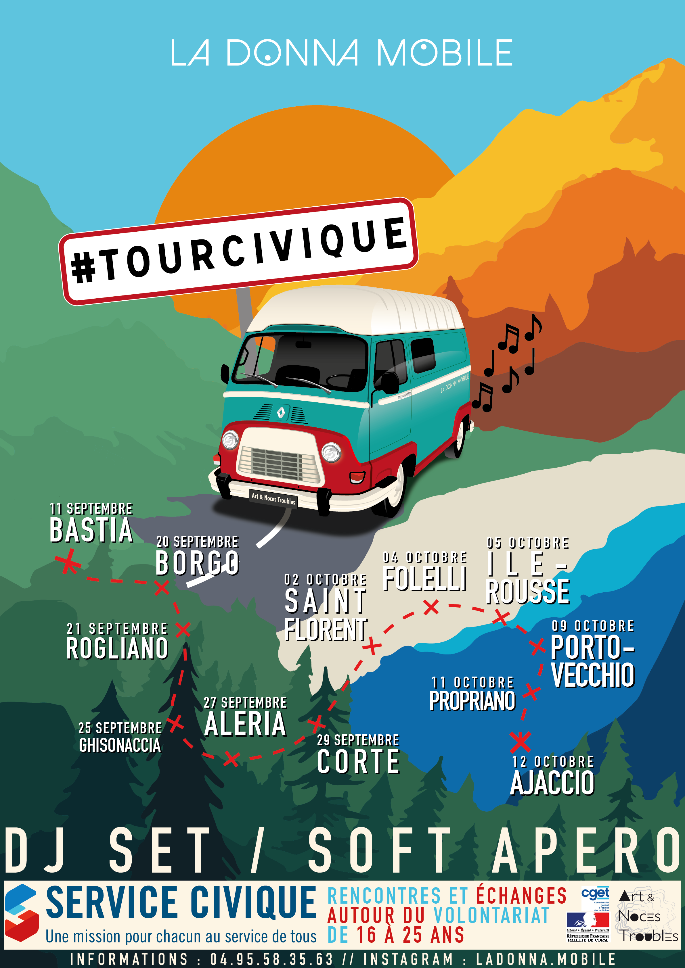 La tournée de la Donna mobile pour le service civique