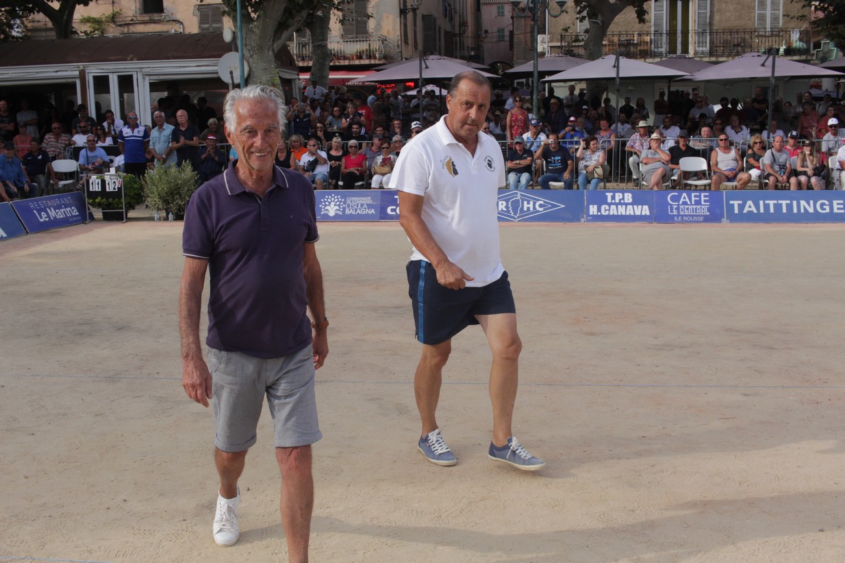 Abgelo Allegrini et José Orsini, préside"nt et vice-président du Sport Pétanque Ile-Rousse
