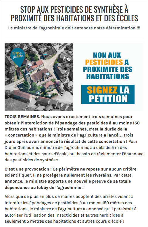 Mobilisation contre les pesticides : trois semaines pour donner votre avis