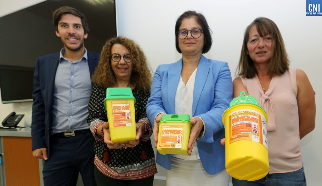 Les responsables de l'éco-organisme DASTRI et l'assciation des diabétiques de Corse mobilisés pour l'augmentation de la collecte des DASRI - Copyright : Michel Luccioni