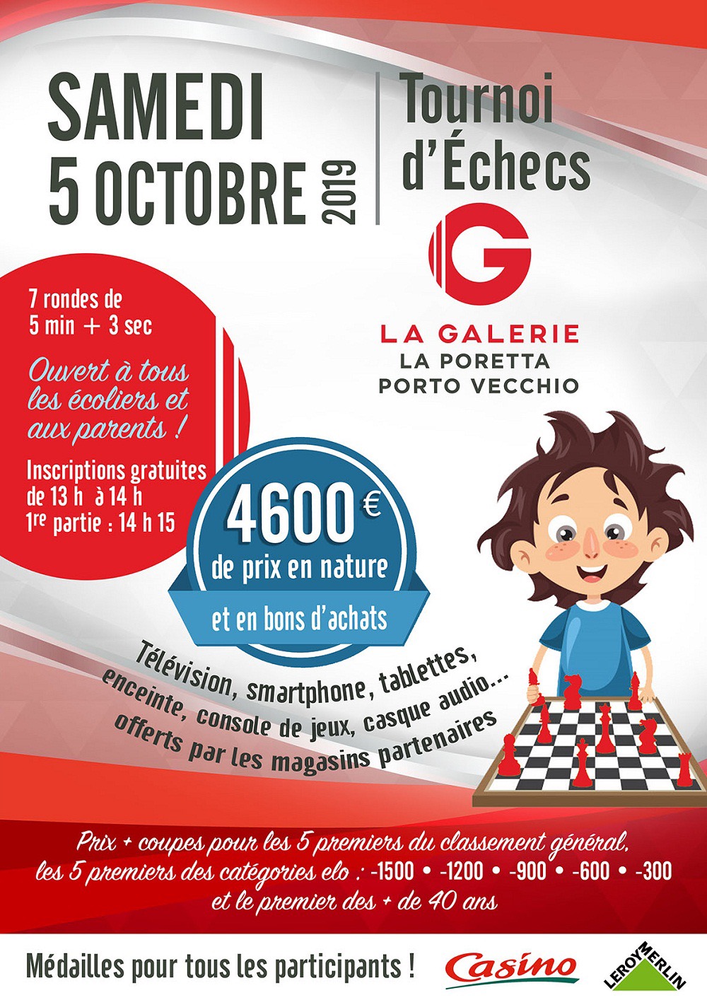 Porto Vecchio : Grand tournoi d'échecs au centre commercial La Galerie - Géant  5 octobre 2019