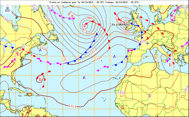 Carte prévue pour vendredi 4 octobre