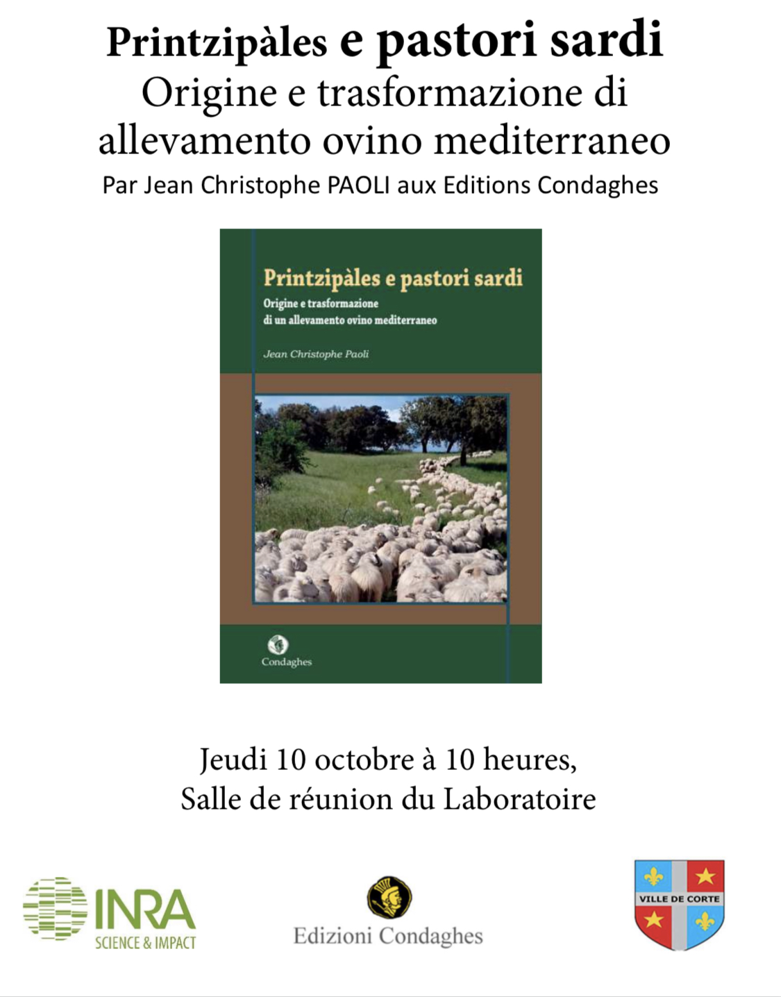 La modernisation de l'élevage  et ses perspectives en conference à Corte ce 10 octobre