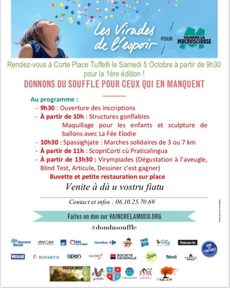 Virade de l’espoir à Corte : Soffiu di vita se mobilise pour vaincre la mucoviscidose