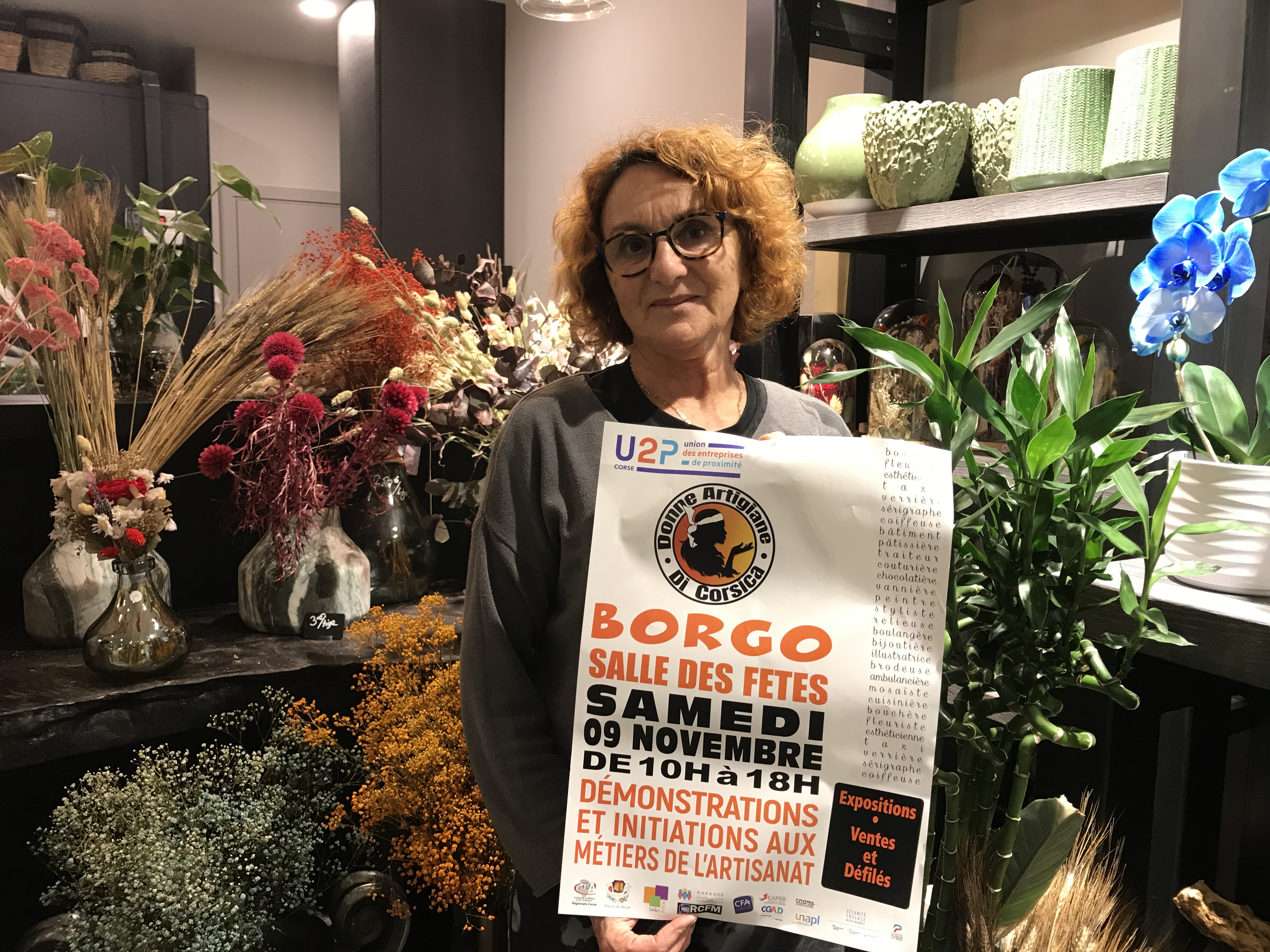Louise Nicolai, fleuriste et présidente de l'U2P Haute-Corse