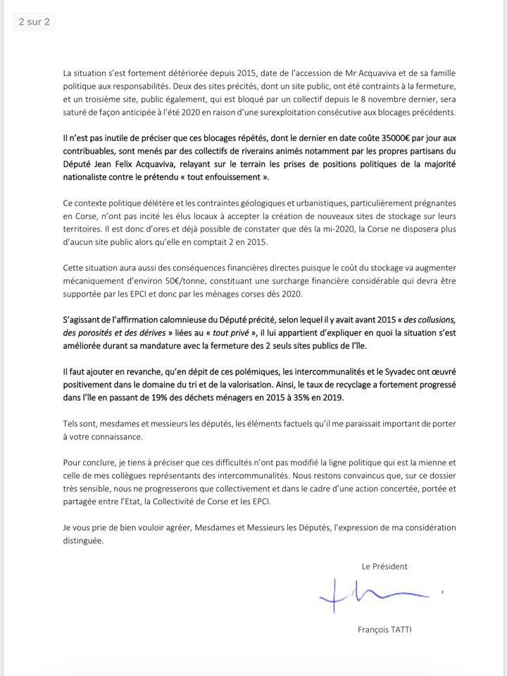 Déchets : François Tatti et Jean-Felix Acquaviva s'interpellent à coups de tweets