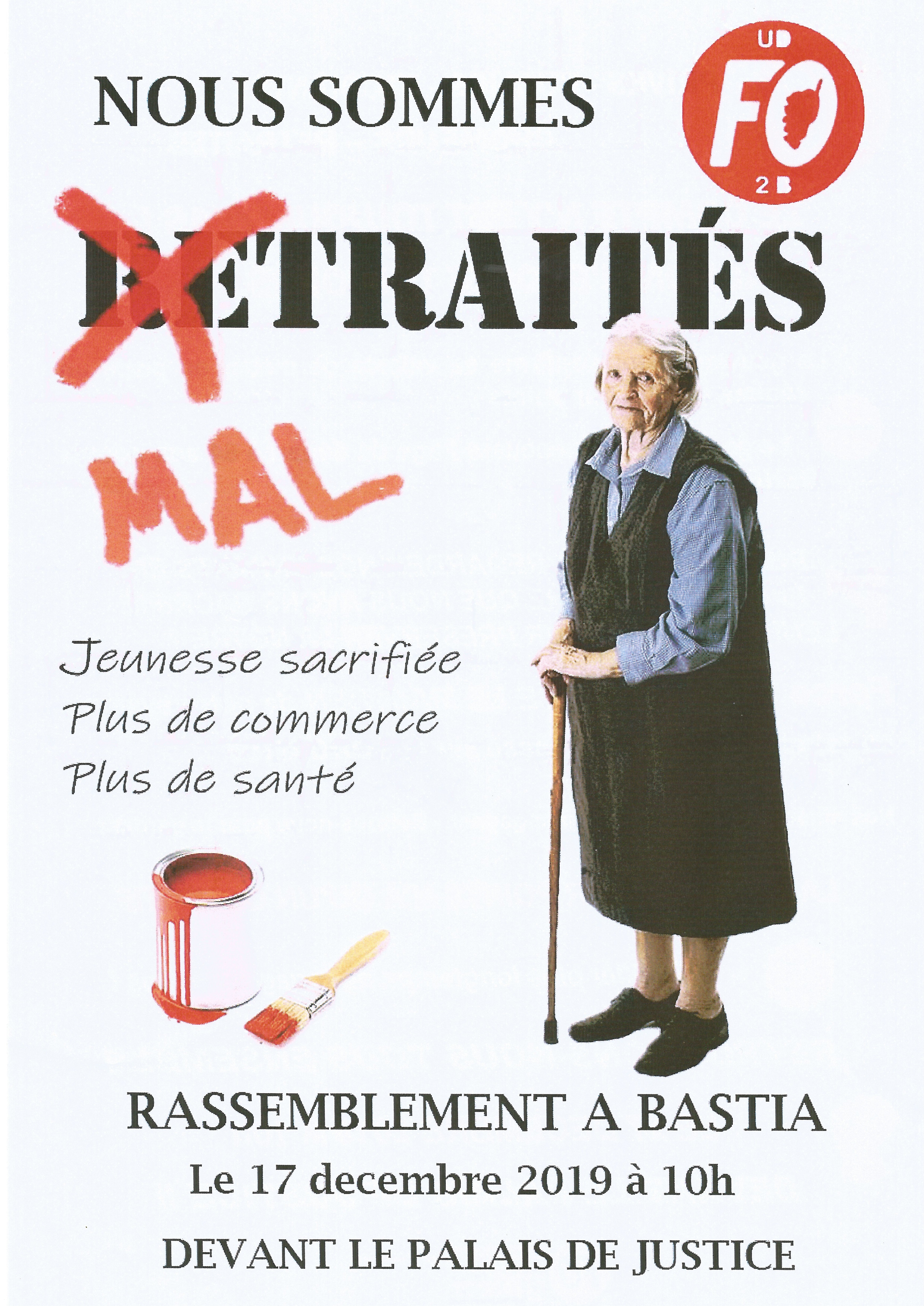 Réforme des retraites : Opération tractage de FO à Bastia