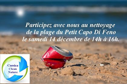Ajaccio : Nettoyage de la plage du Petit Capu di Feno ce samedi