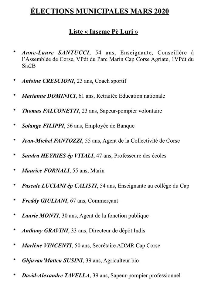 Municipales 2020 :  Anne-Laure Santucci se presente à la mairie de Luri
