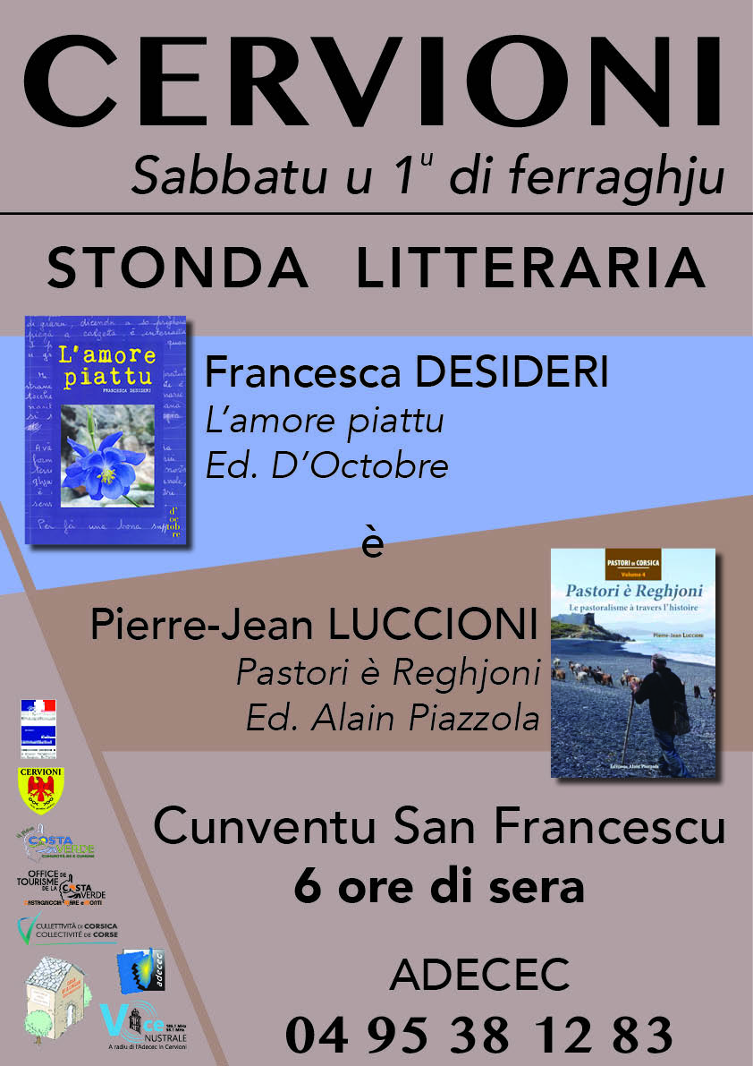 Cervioni : Stonda Litteraria cù Pierre-Jean Luccioni è Francesca Desideri
