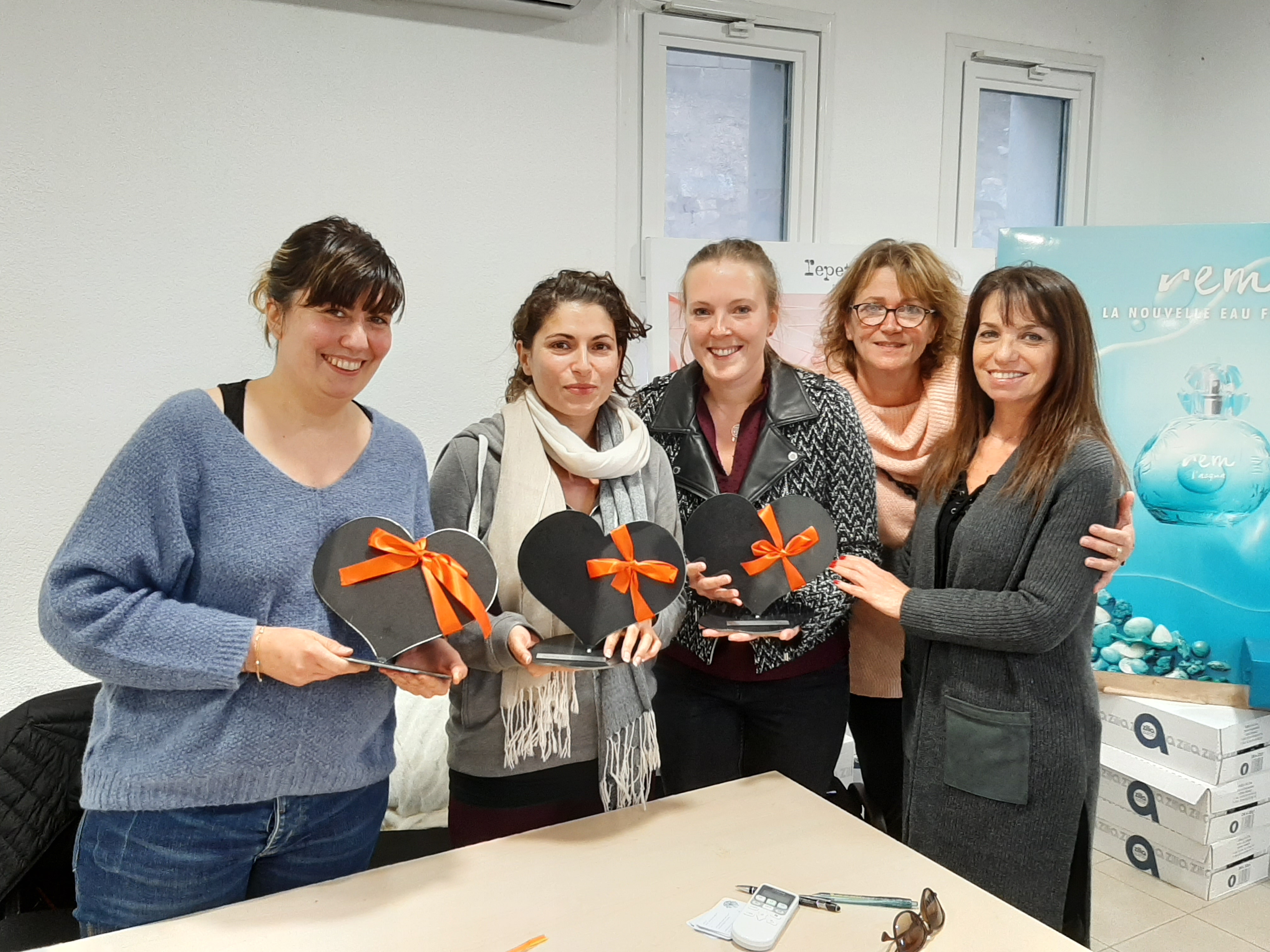 De gauche à droite Marion, Laura, Cindy,, Dany Gervasi et  et Hélène