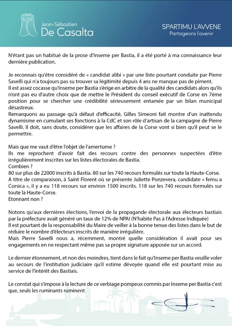 Municipales - Bastia : Polémique sur des demandes de radiation des listes électorales 