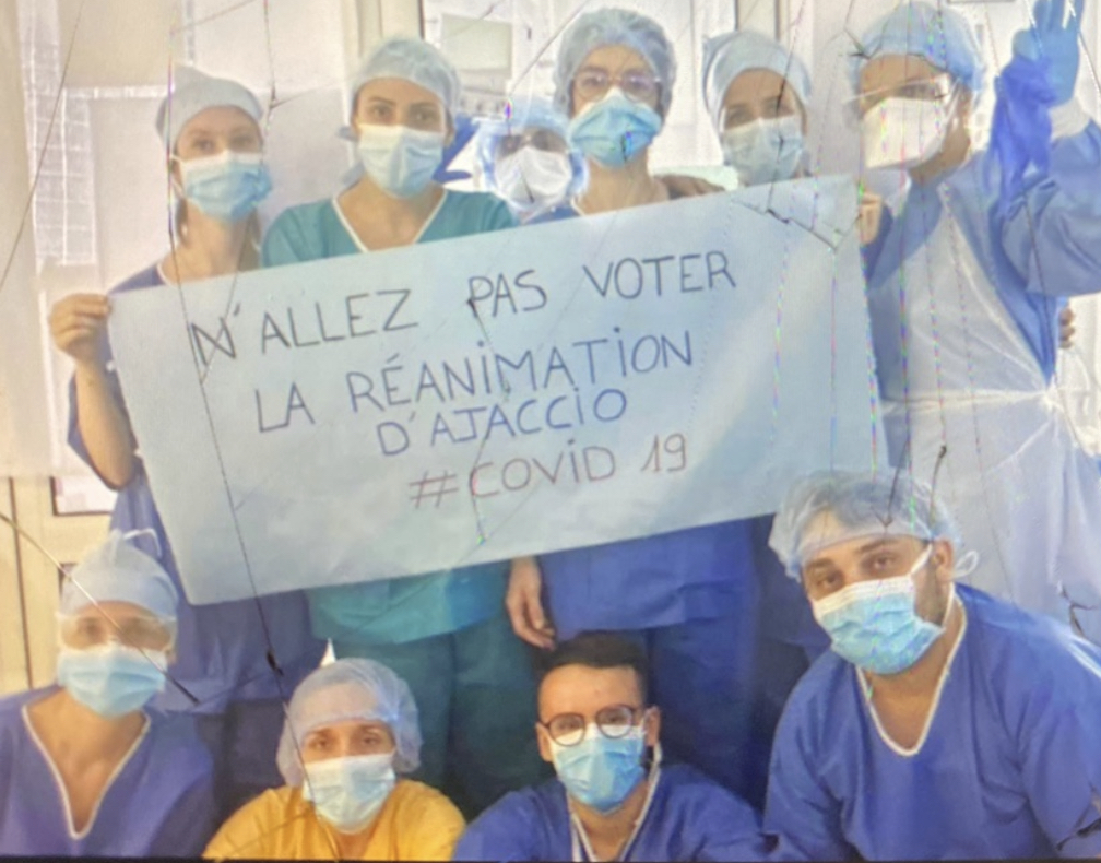 Face au coronavirus, les infirmiers du service réanimation d'Ajaccio appellent à ne pas aller voter 