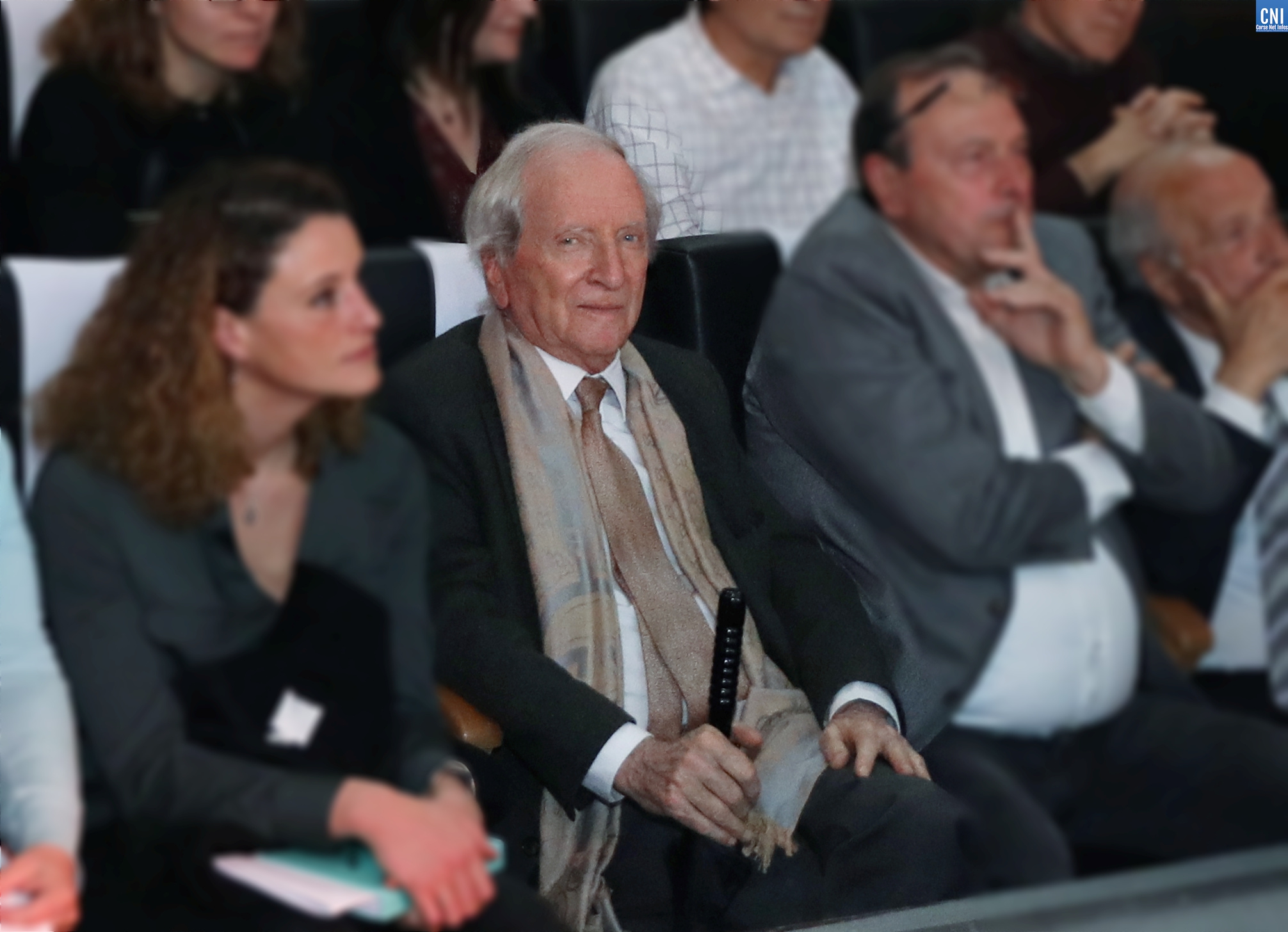 La dernière sortie publique de Nicolas Alfonsi, le 4 mars dernier, au meeting d' Etienne Bastelica à Ajaccio. PHOTO MICHEL LUCCIONI