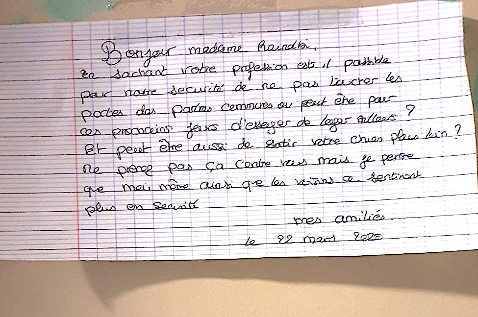 Coronavirus : l'infirmière invitée à "loger ailleurs" 