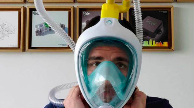 Coronavirus. En Italie le masque de plongée Decathlon se transforme en respirateur