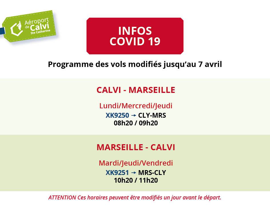 Plus qu'un seul vol  trois fois par semaine de et vers Marseille à l'aéroport de Calvi