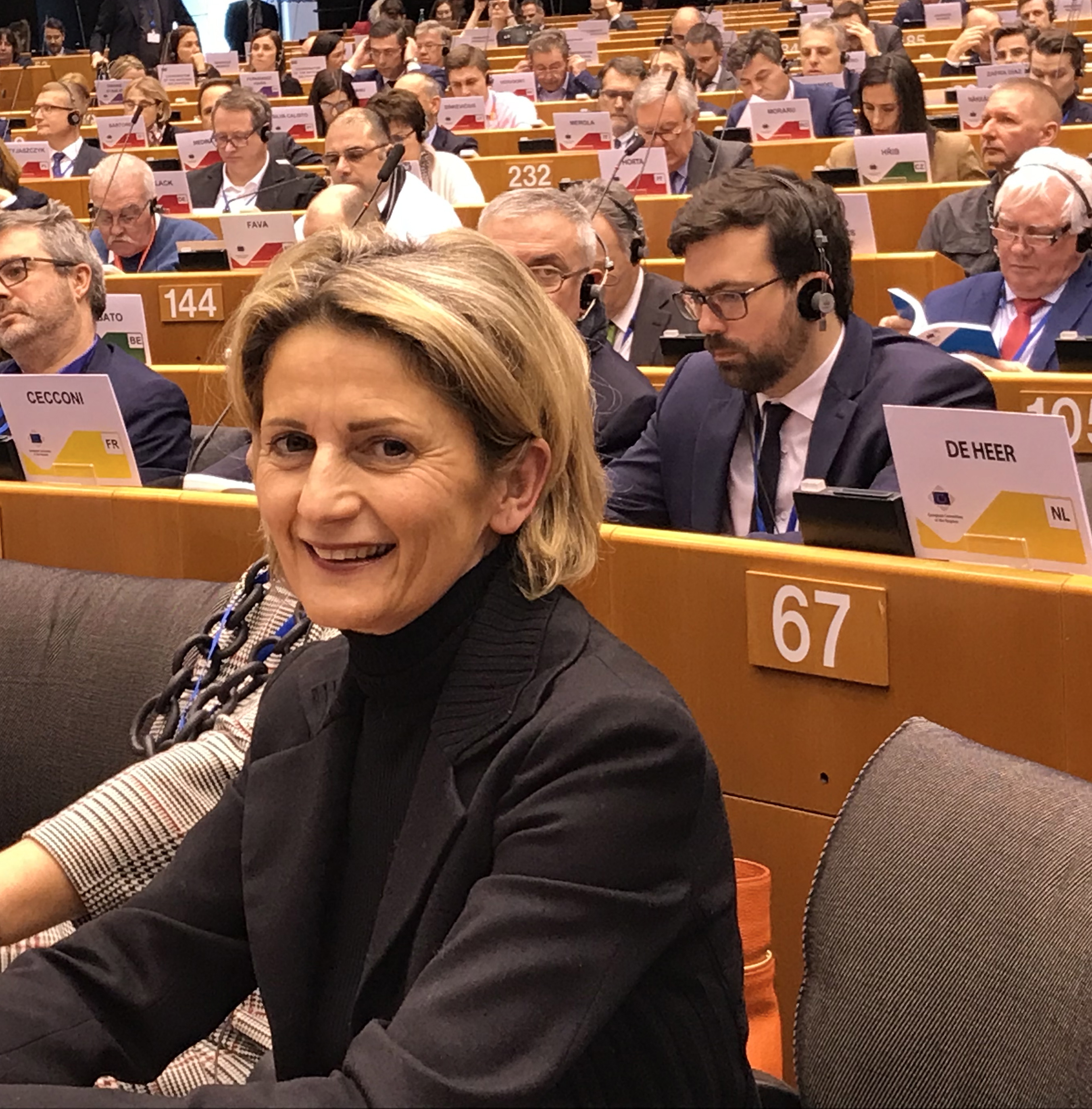Nanette Maupertuis, lors de la séance d'investiture du nouveau Comité des régions à Bruxelles en février.
