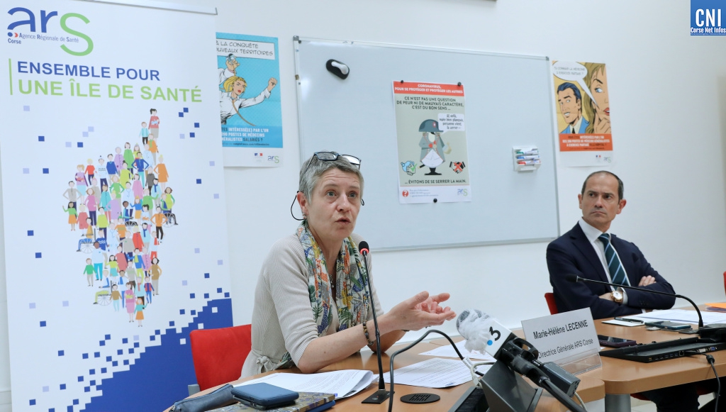 Marie-Hélène Lecenne, directrice générale de l'ARS de Corse et Franck Robine (Photo Michel Luccioni)