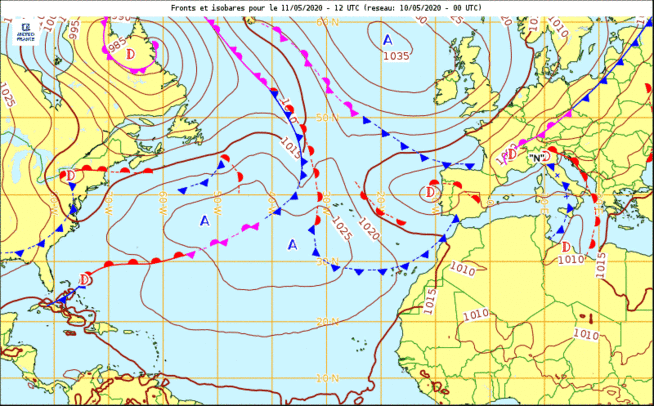 Nuages confinés en Méditerranée en cette mi-mai