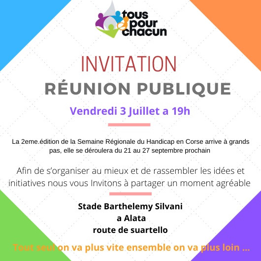 Alata :  une réunion publique pour organiser la 2eme semaine du handicap en Corse