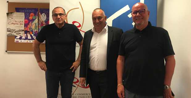 Les présidents de la Chambre de Commerce et d'industrie de Corse, Jean Domininci et Paul Marcaggi, et le président de la Commission Entreprises & Territoires, Pierre Orsini.