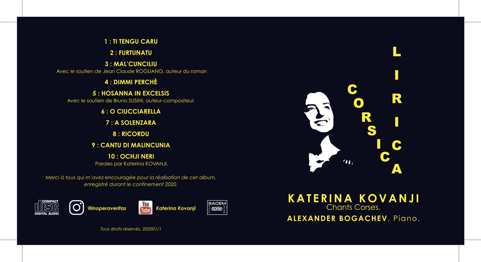 La pochette de l'album "Corsica Lirica".