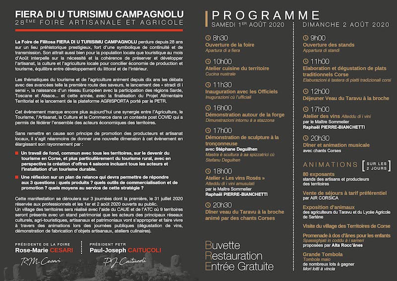 28 ème édition de la Foire de Filitosa : une rencontre des territoires et du tourisme rural durable