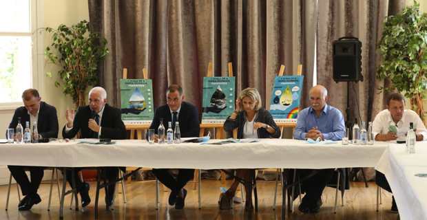 Le président du Conseil exécutif, Gilles Simeoni, et les présidents des agences et offices de la Collectivité de Corse.