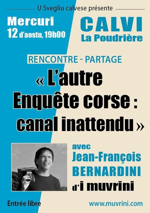 Jean-François Bernardini à Calvi le 12 août pour la présentation de son dernier  ouvrage