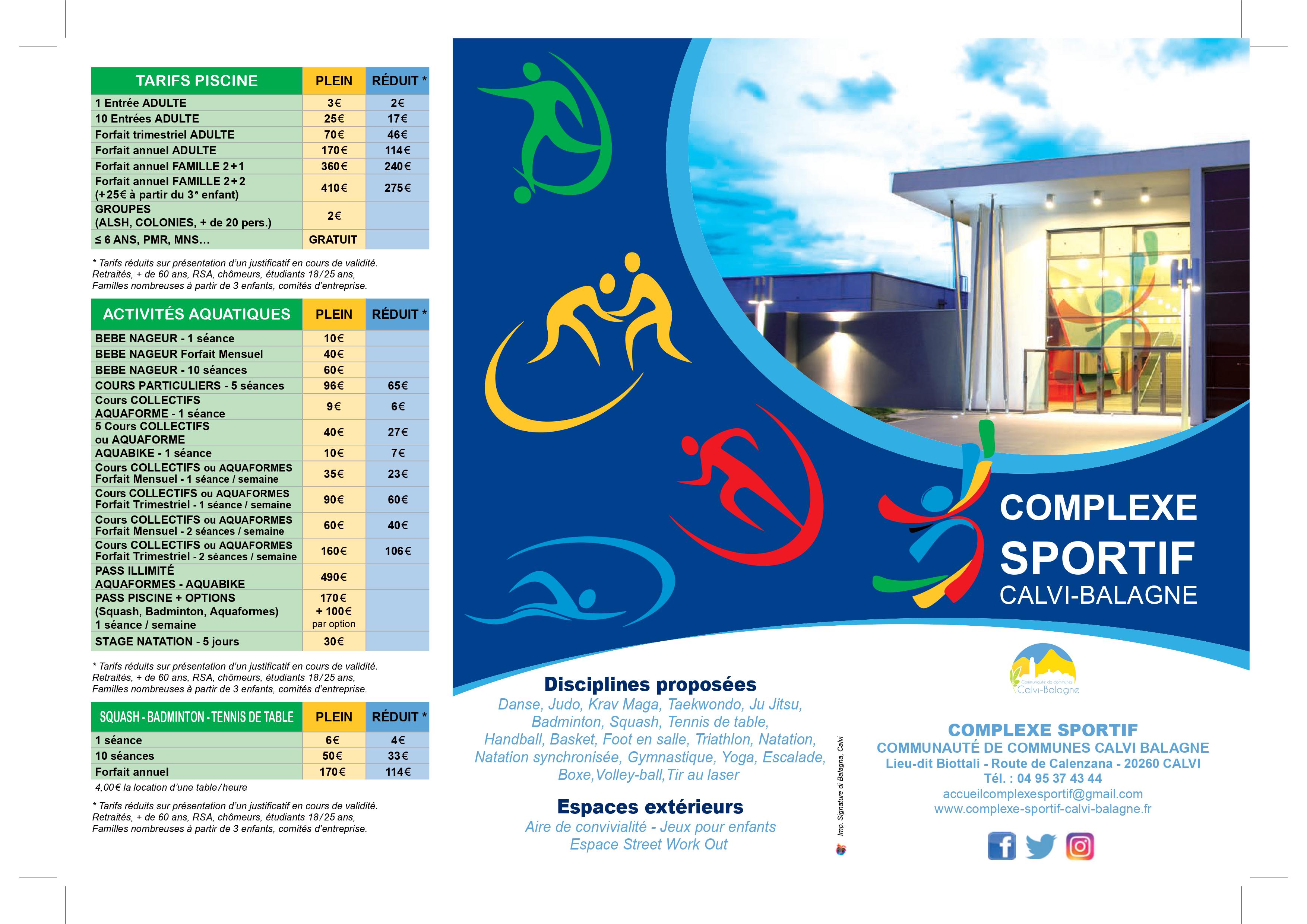 Réouverture du Complexe Sportif Calvi - Balagne le 24 août