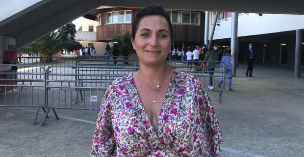 Josepha Giacometti, Conseillère exécutive en charge de l'éducation, la formation, l'enseignement supérieur et la recherche, au collège de Biguglia pour la rentrée des classes.