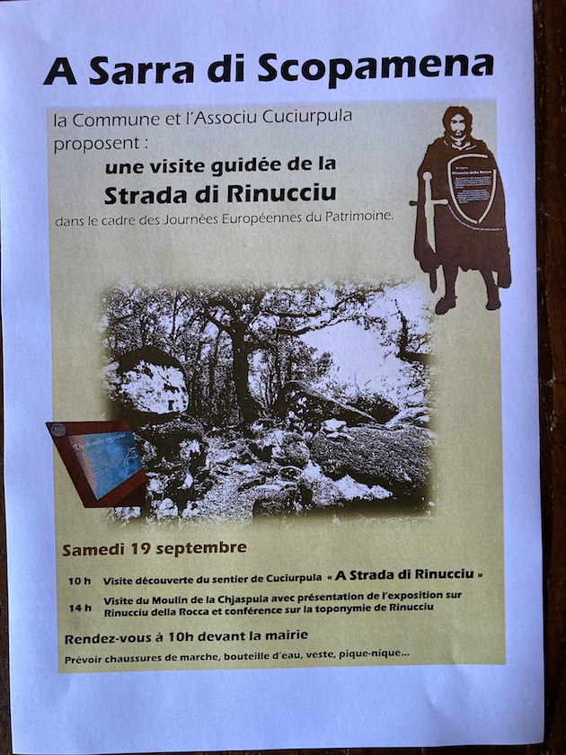 Les passionnés de nature, de patrimoine et d'histoire sont conviés ce samedi, à 10 heures, à la mairie de Serra di Scopamena