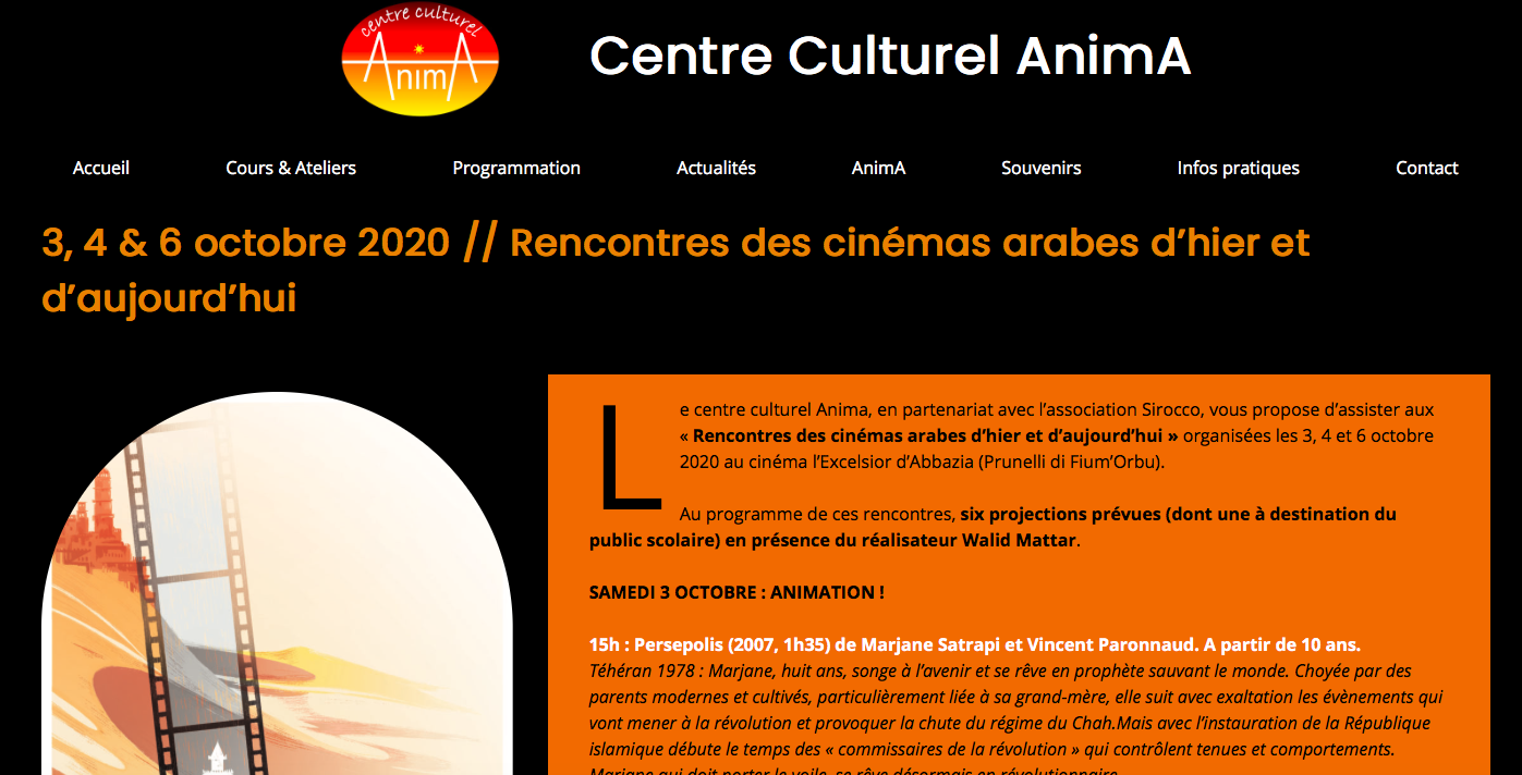 Prunelli di Fium’Orbu : les Rencontres des cinémas arabes d’hier et d’aujourd’hui c'est ce weekend