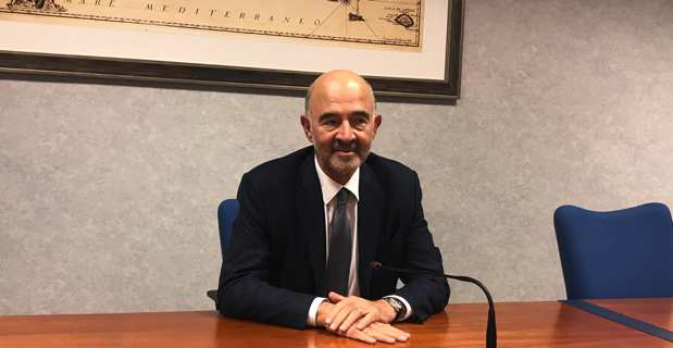 Pierre Moscovici, premier président de la Cour des comptes, en visite en Corse à la Chambre régionale des comptes de Bastia.