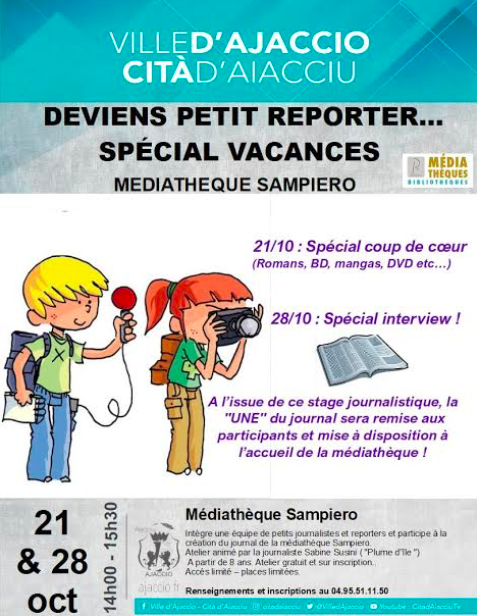 Ajaccio : un atelier pour devenir petit reporter, spécial vacances de la Toussaint !