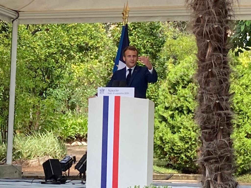 Emmanuel Macron à Ajaccio. image archive