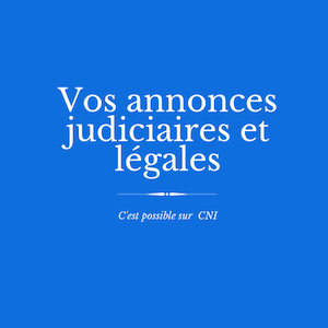 Les annonces judiciaires et légales de CNI : avis de constitution