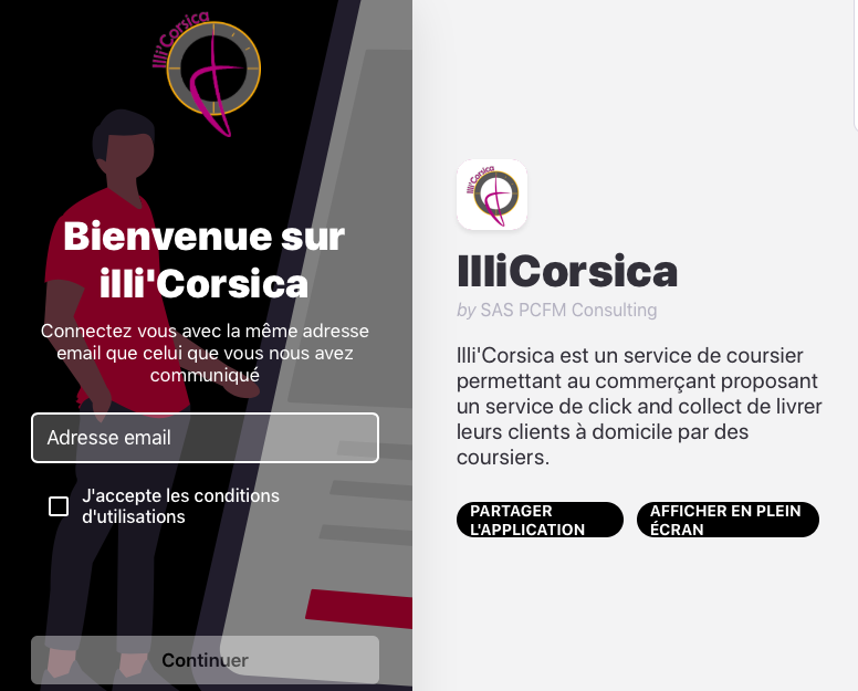 Le but d'Illi'Corsica est de livrer rapidement les clients des boutiques insulaires partenaires.