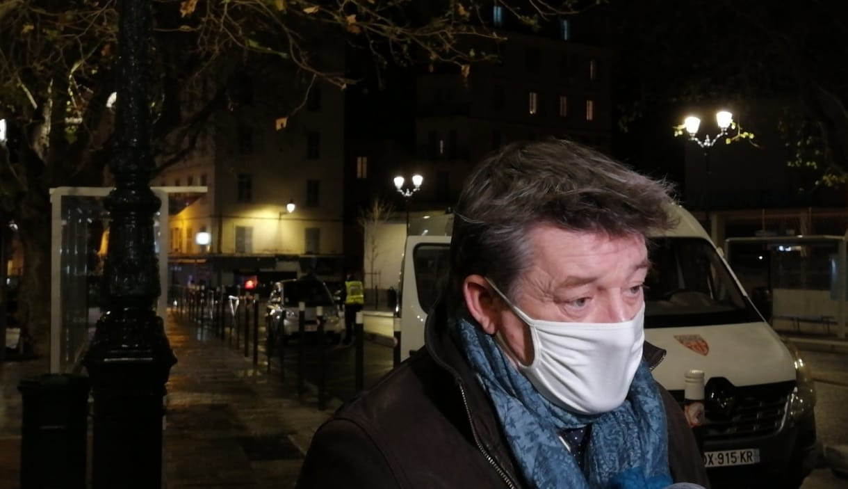 Le préfet de Haute-Corse François Ravier était présent pour soutenir les forces de l'ordre présente sur le dispositif.