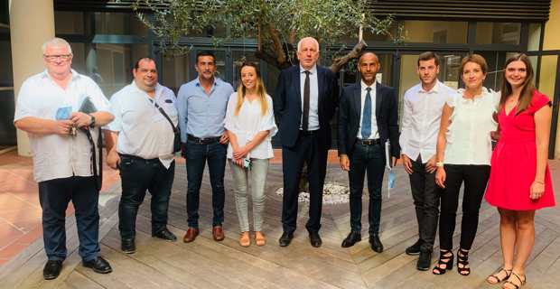 L'équipe de l'OEHC à la présentation d'Acqua Nostra à la session de l'Assemblée de Corse en juillet 2020 à Aiacciu. Photo OEHC.