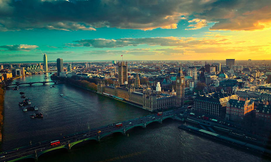 Vue aérienne de Londres. Photo illustration