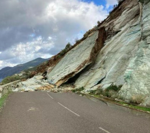Canari : la route départementale 80 fermée pour travaux après un éboulement