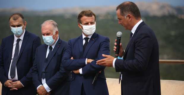 Le président Macron à Bunifaziu en septembre 2020. Photo Michel Luccioni.
