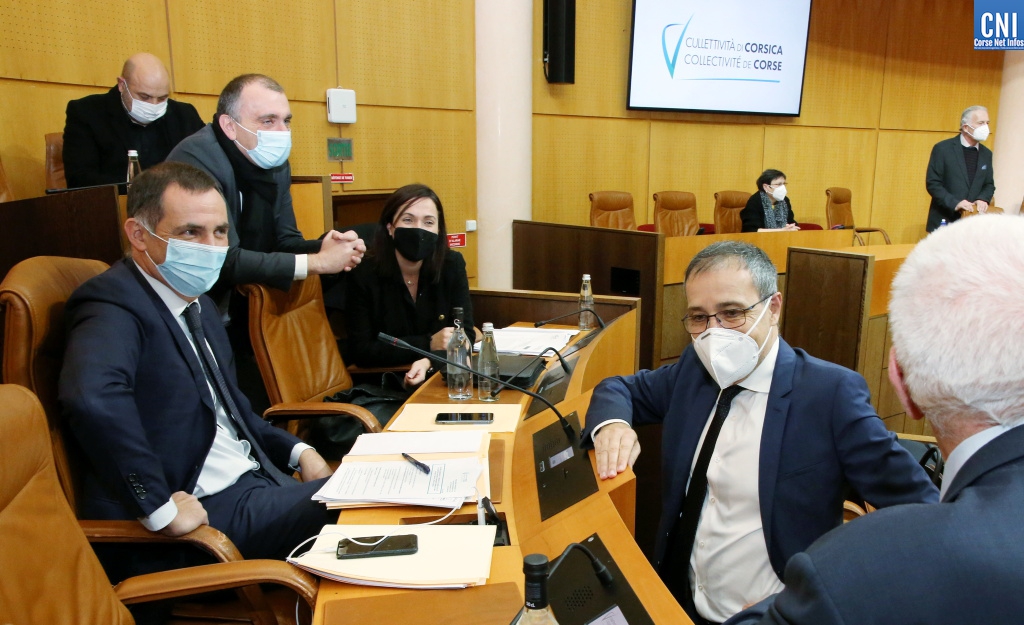 Gilles Simeoni, Jean-Christophe Angelini, Josepha Giacometti, Jean-Guy Talamoni (Photo Michel Luccioni)