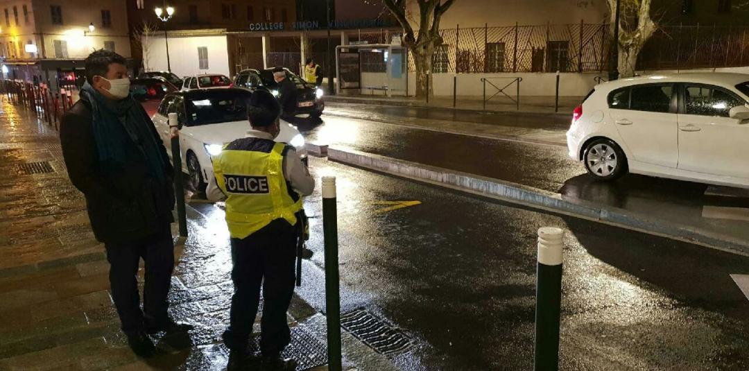 Le préfet de Haute-Corse, François Ravier, ce samedi 30 janvier à Bastia aux côtés des forces de l’ordre mobilisées sur le terrain