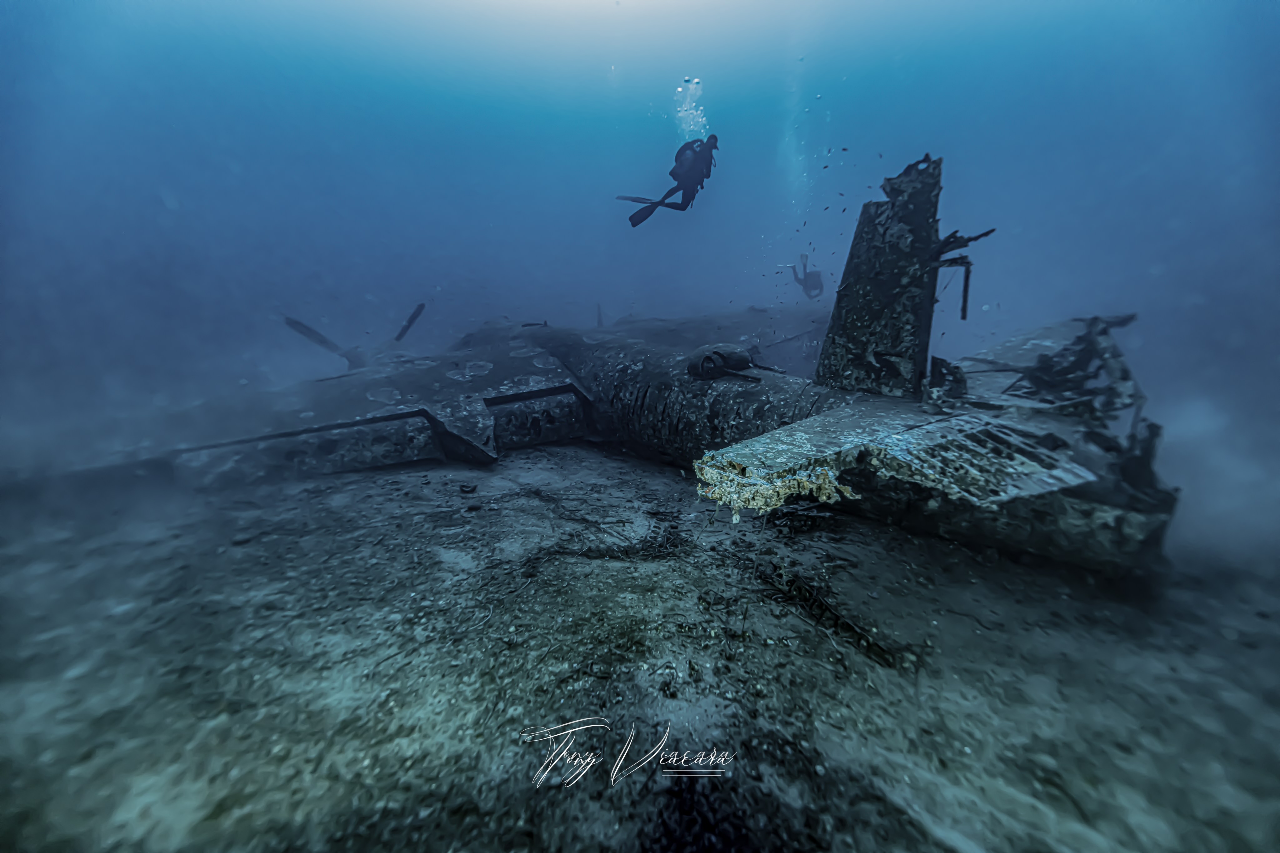 Les épaves, terrain de jeu de Tony Viacara (photo T.Viacara)