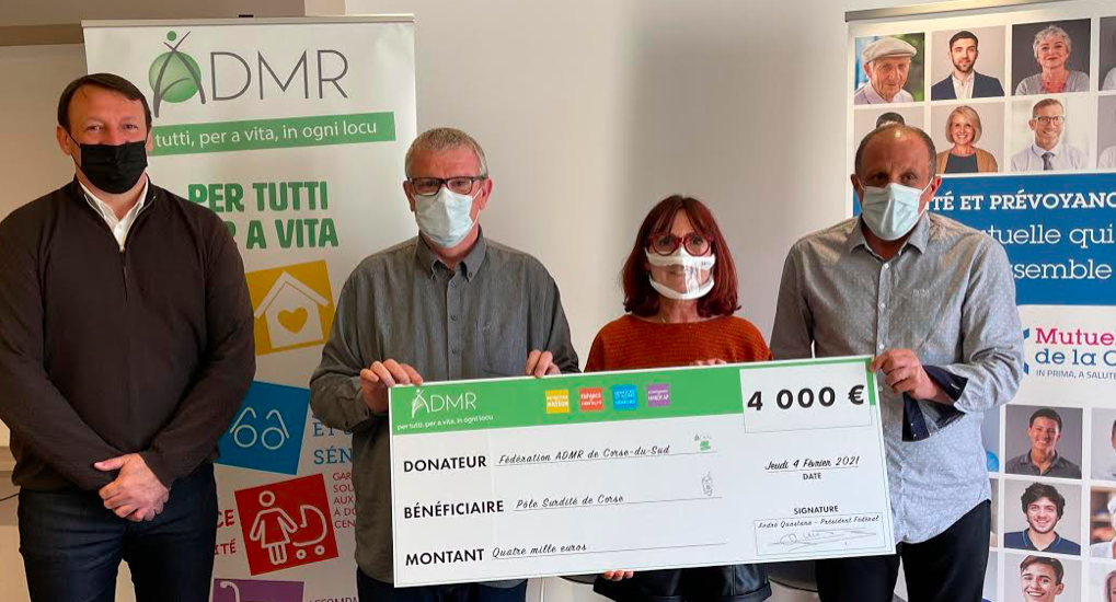 L'ADMR de Corse-du-Sud a fait un don global de 12 000 euros à trois associations