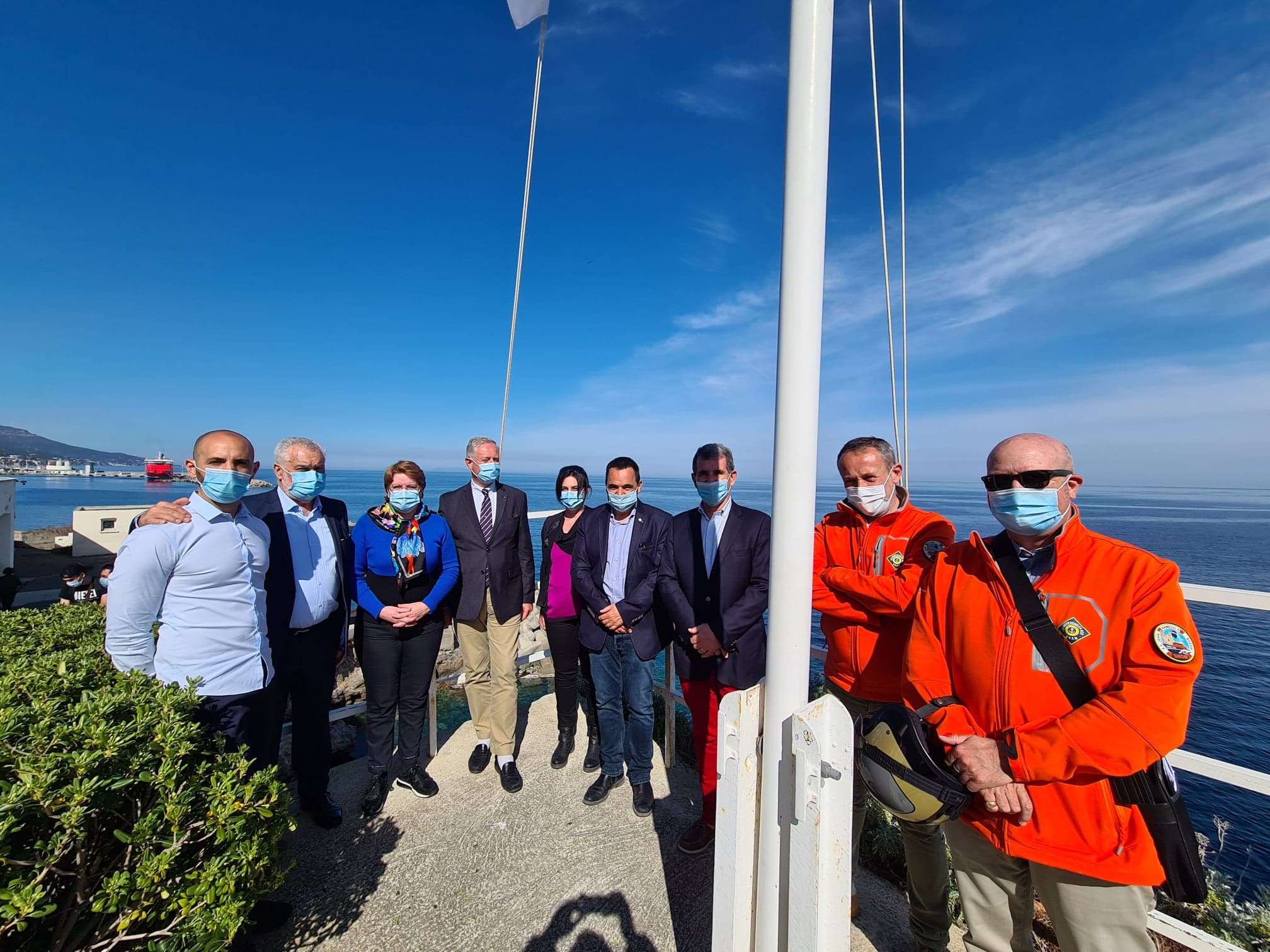 La délégation de la SNSM a pu profiter du cadre exceptionnel qu'offre l'emplacement du lycée maritime de Bastia.(Photo Pierre-Manuel Pescetti)