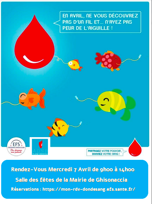 Ghisonaccia : Une collecte de sang ce Mercredi 7 avril